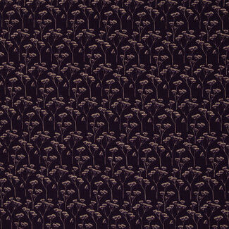 Winter ajour Tricot Pointelle tiny flowers - aubergine