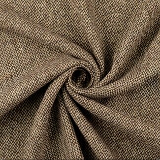 De Stoffenkamer Wol Mix Tweed Geo brown