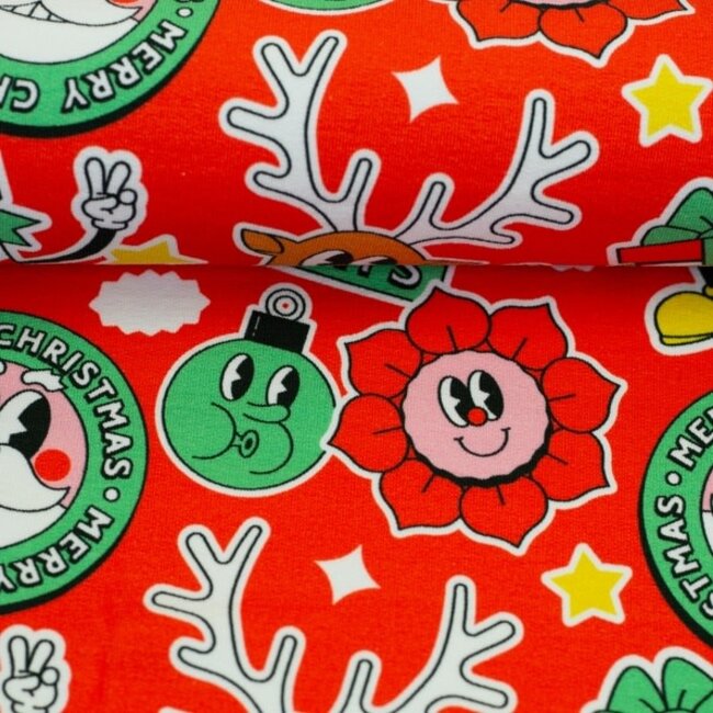 French Terry Sweater kerst - christmas cartoons