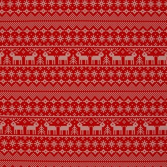 COUPON 0,80m - French Terry Sweater kerst - christmas red knit look