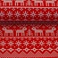 COUPON 0,80m - French Terry Sweater kerst - christmas red knit look