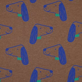 COUPON - 55 cm - Tricot melange nutmeg - dogs