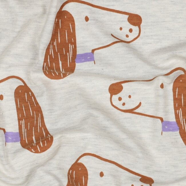 Tricot melange ecru - dogs