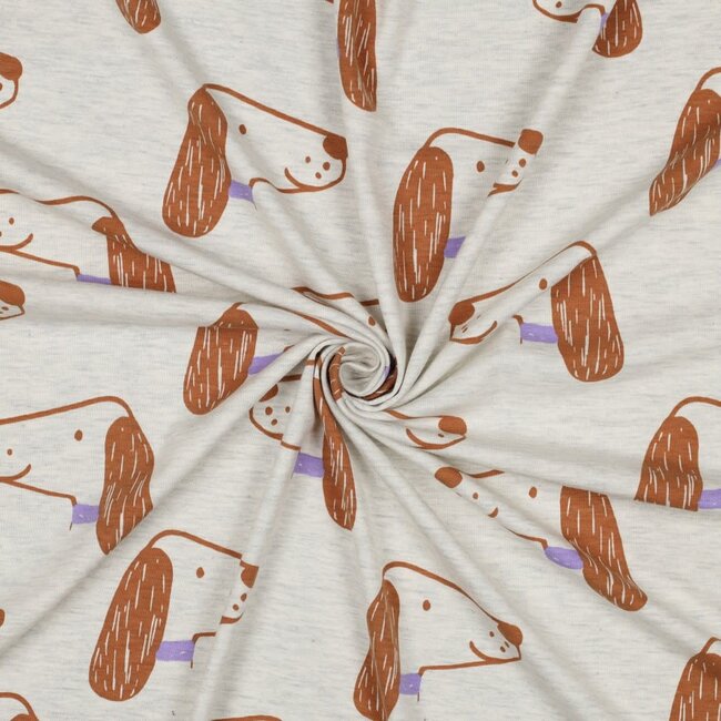 Tricot melange ecru - dogs