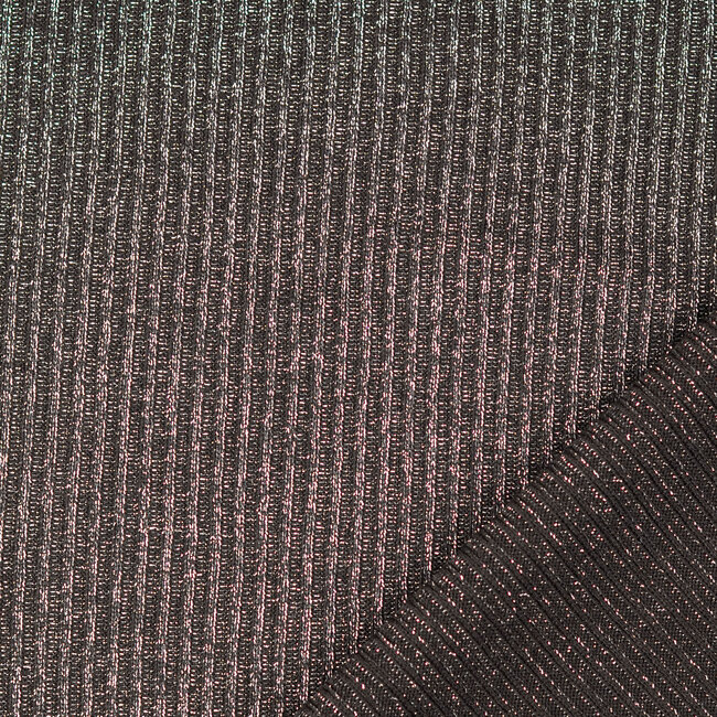 De Stoffenkamer FEEST - Ribbed Sweater Cable Knit Glitter - black