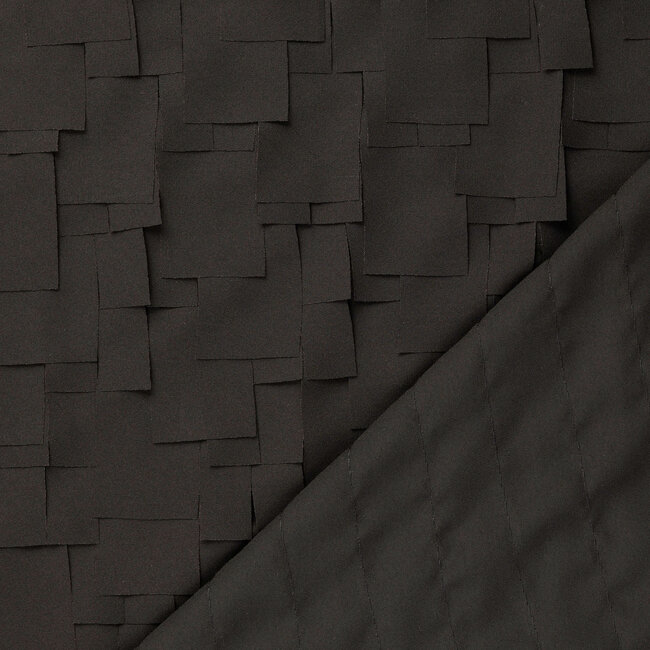 De Stoffenkamer FEEST Confetti Chiffon black