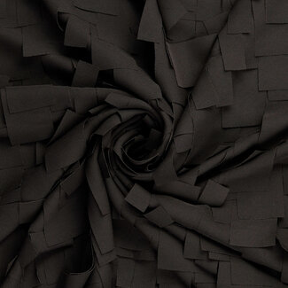 De Stoffenkamer FEEST Confetti Chiffon black