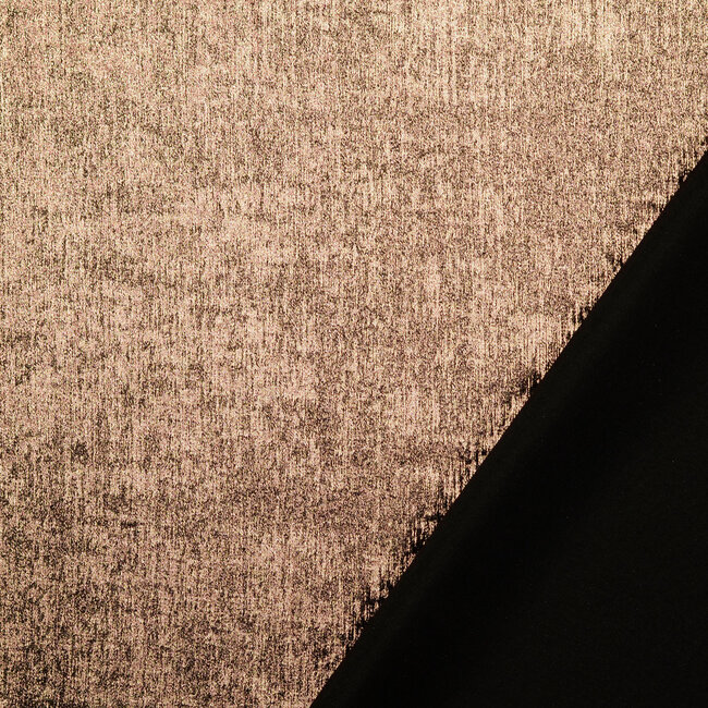 De Stoffenkamer FEEST Shiny Glitter Chiffon black copper