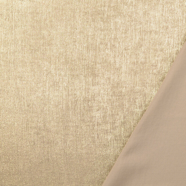 De Stoffenkamer FEEST Shiny Glitter Chiffon creamy gold