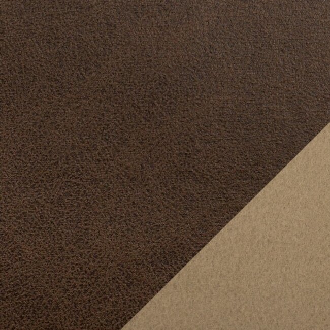 De Stoffenkamer Faux-Leather vegan suede - chocolate brown