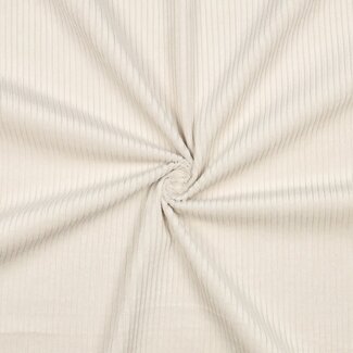 De Stoffenkamer Ribfluweel met brede ribbel light sand