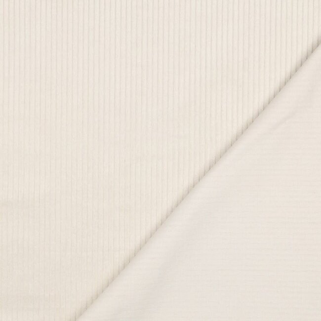 De Stoffenkamer Ribfluweel met brede ribbel light sand