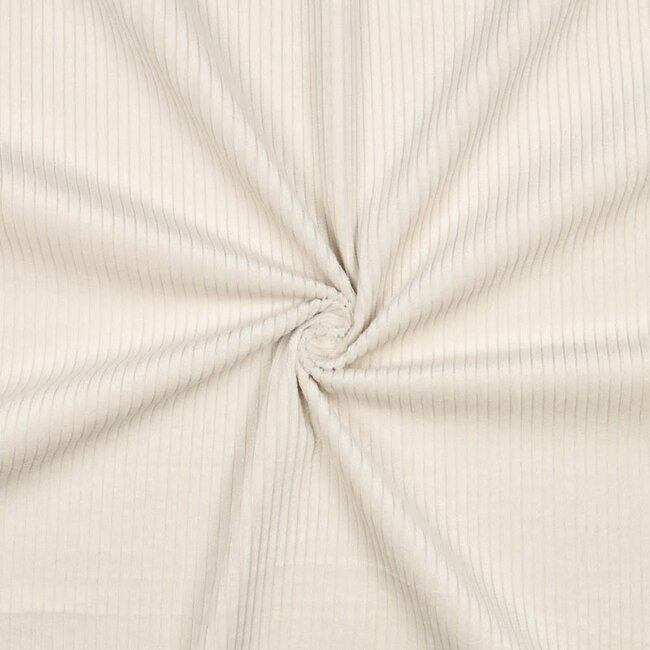 De Stoffenkamer Ribfluweel met brede ribbel light sand