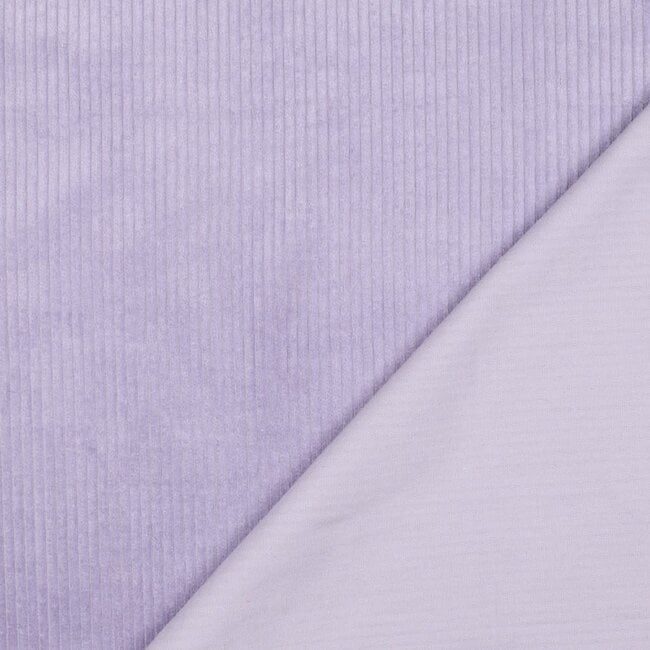 De Stoffenkamer Ribfluweel met brede ribbel lila