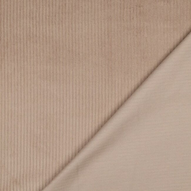 De Stoffenkamer Ribfluweel met brede ribbel sand