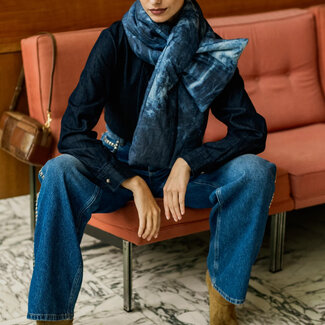 Fibre Mood Stepped Cotton quilted denim tie dye