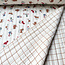De Stoffenkamer Stepped Cotton Double Gauze tetra - ecru little animals / grid