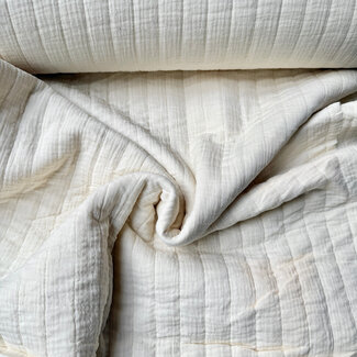 De Stoffenkamer Stepped Cotton Double Gauze tetra - ecru uni