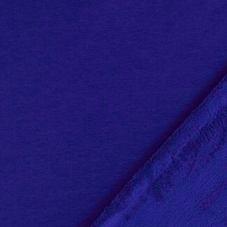 De Stoffenkamer Effen wellness Sweater - Alpen fleece - indigo royal