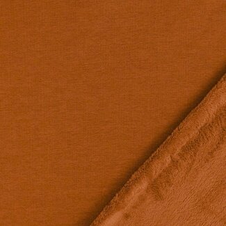 De Stoffenkamer Effen wellness Sweater - Alpen fleece - caramel