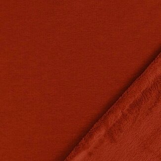 De Stoffenkamer Effen wellness Sweater - Alpen fleece - brick red