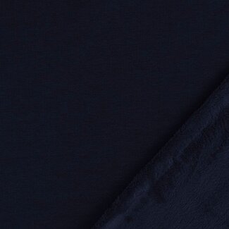 De Stoffenkamer Effen wellness Sweater - Alpen fleece - dark blue