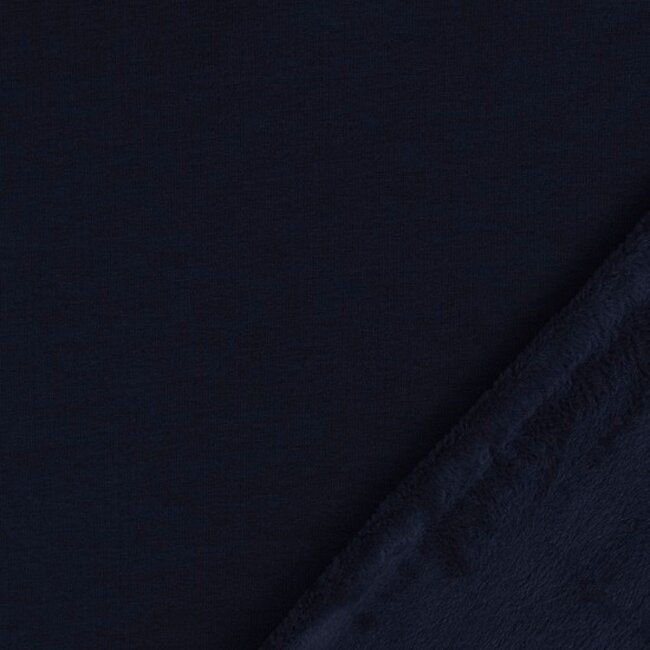 De Stoffenkamer Effen wellness Sweater - Alpen fleece - dark blue