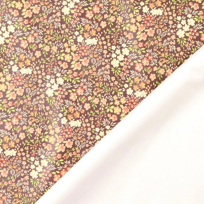 Regen jekker dark brown flowerfield