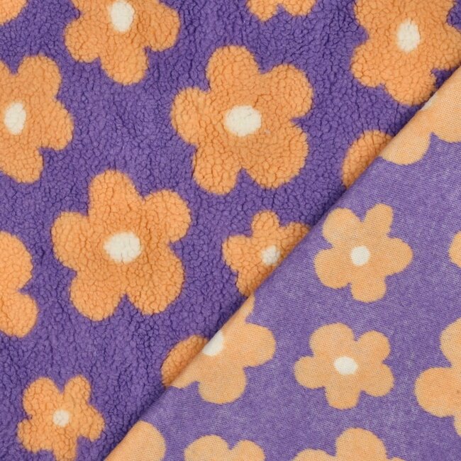 De Stoffenkamer Teddy flowers purple