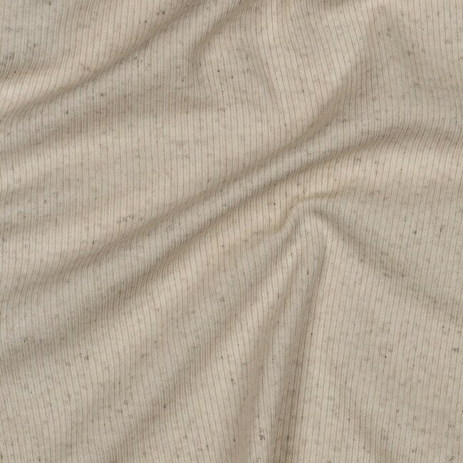 Ribbed tricot - creamy naturel linen mix