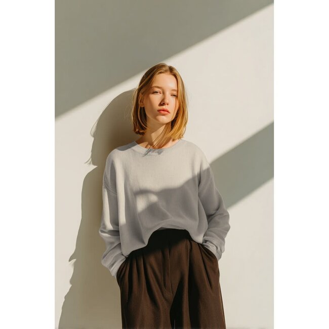 De Stoffenkamer Ribbed Knit naturel ecru