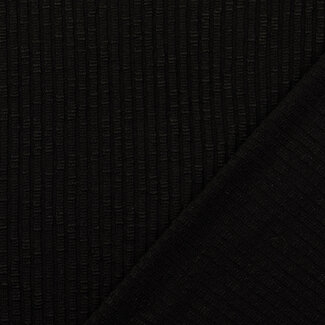 De Stoffenkamer Ribbed Knit cotton mix - black