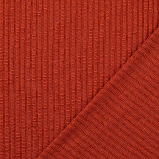 De Stoffenkamer Ribbed Knit cotton mix - brick