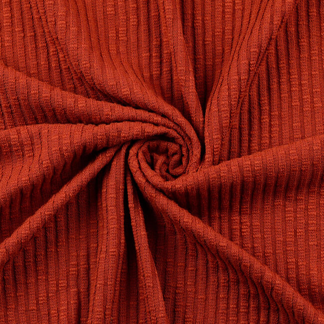 De Stoffenkamer Ribbed Knit cotton mix - brick