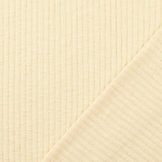 De Stoffenkamer Ribbed Knit cotton mix - creamy white
