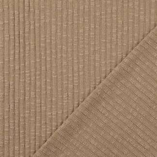 De Stoffenkamer Ribbed Knit cotton mix - dark sand