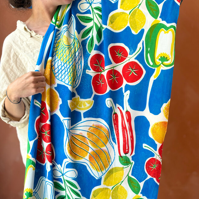 Viscose blouse - bright blue summer market