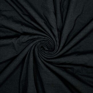 Seersucker Cotton uni - black