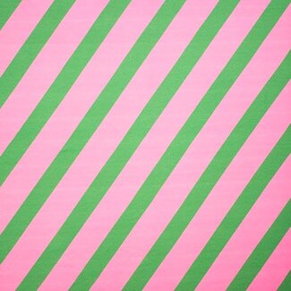 French Terry - Diagonal stripes green/candy