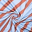 French Terry - Diagonal stripes brickred/sky