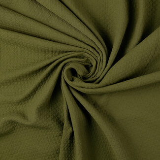 De Stoffenkamer Stitched Vintage Structure Cotton uni - khaki