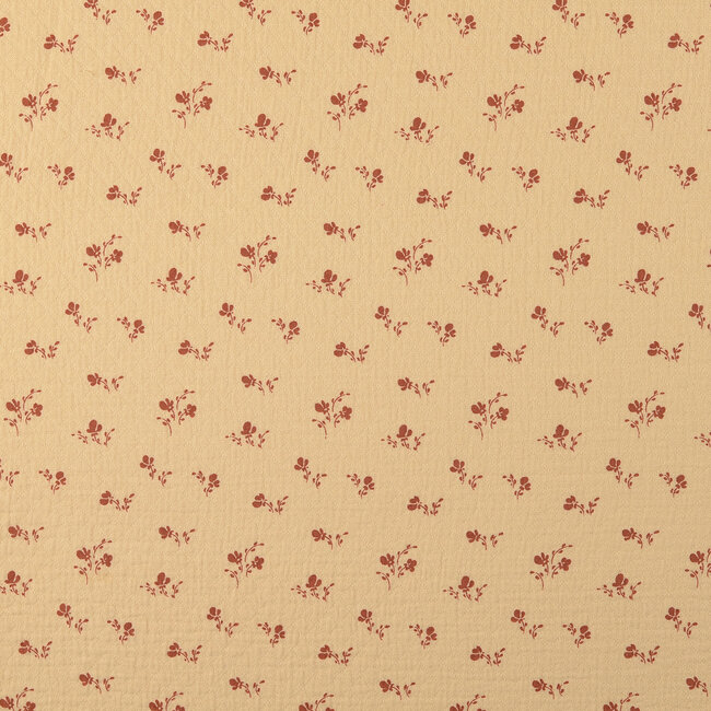 De Stoffenkamer Stitched Vintage Structure Cotton floral - cream tiny