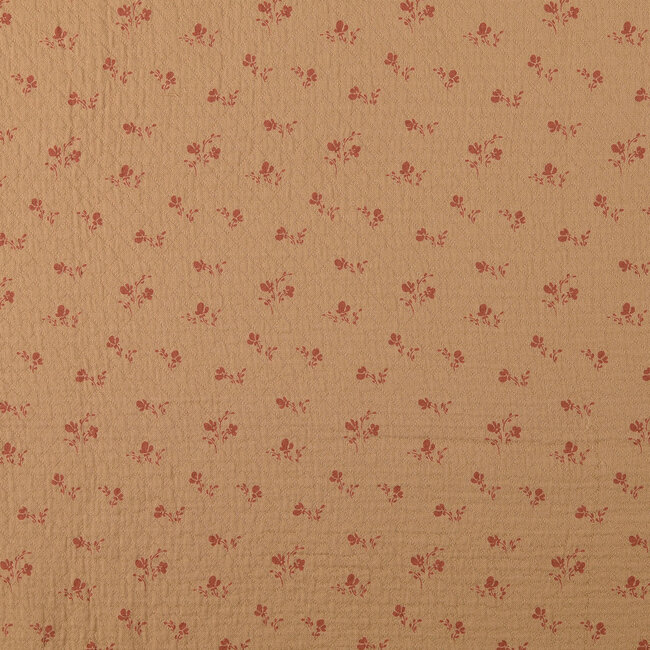 De Stoffenkamer Stitched Vintage Structure Cotton floral - sand tiny