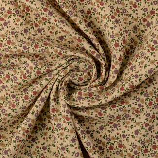 De Stoffenkamer Stitched Vintage Structure Cotton floral - cream mini