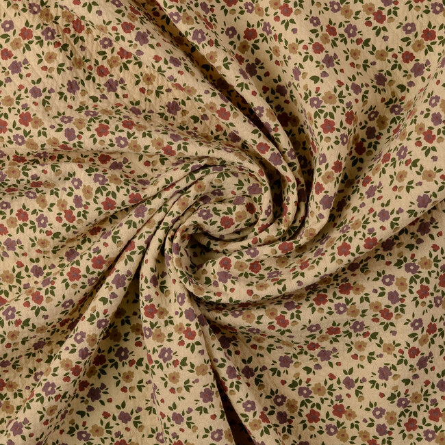 De Stoffenkamer Stitched Vintage Structure Cotton floral - cream mini