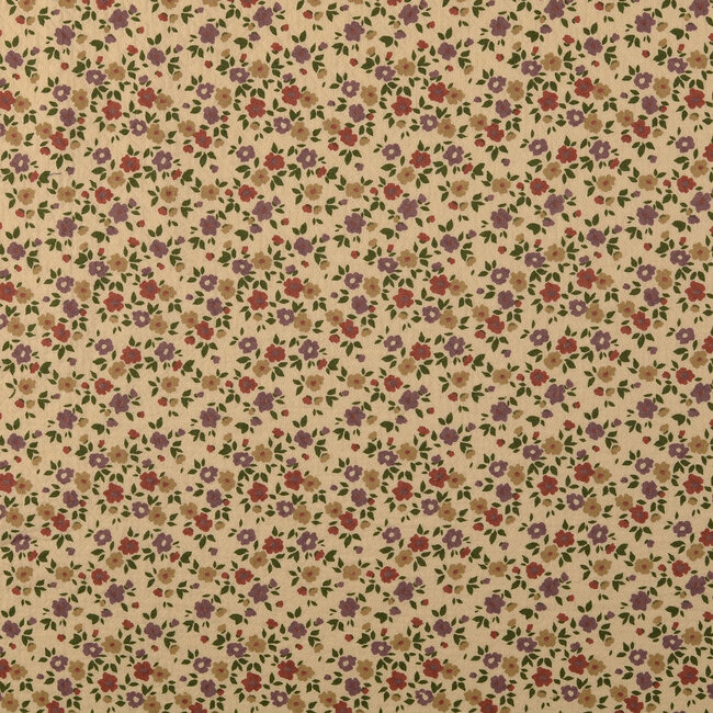 De Stoffenkamer Stitched Vintage Structure Cotton floral - cream mini