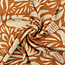 De Stoffenkamer Linen Mix naturel graphic flowers camel