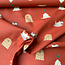 Cotton Poplin - brick red dogs