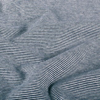 De Stoffenkamer Boordstof mini stripes - dark blue