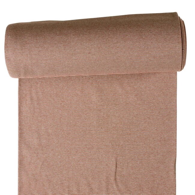 De Stoffenkamer Boordstof mini stripes - rusty brown